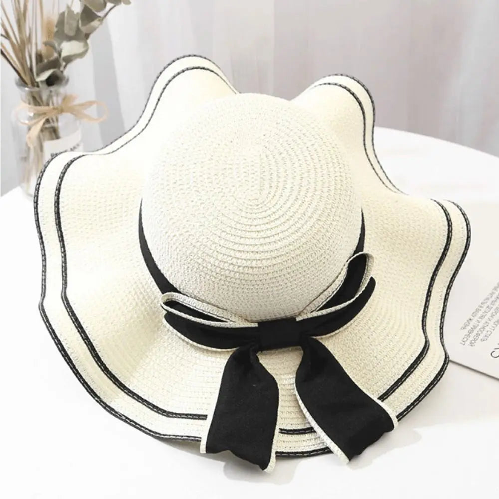 Chapeau de Plage Femme Élégant – Capeline en Paille avec Nœud | Protection Solaire Été 2026