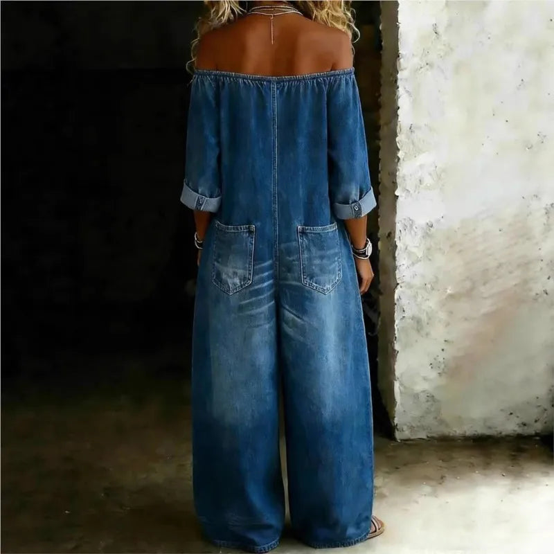 Combinaison Jean Oversize Femme Bohème Chic – Coupe Loose Wide Leg | Hope & Light Girlz