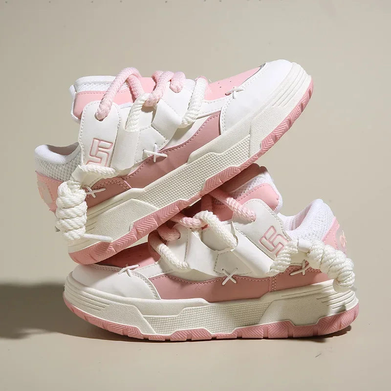 Sneakers Femme Oversize Fashion – Style Streetwear Girly ✨ Du 35 au 42 • Version dominante blanche ou couleur dominante