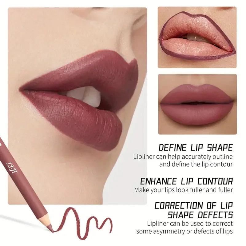 Kit Contour Lèvres & Gloss Waterproof Beauty Glazed – Effet Pulpeux Longue Tenue Nude Girly
