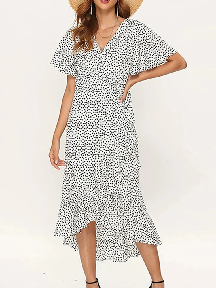 🌿 Robe Longue Bohème Élégance Fleurie – Évasion Chic