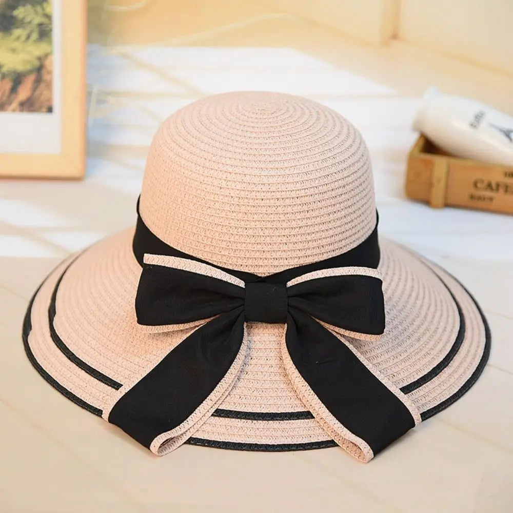 Chapeau de Plage Femme Élégant – Capeline en Paille avec Nœud | Protection Solaire Été 2026