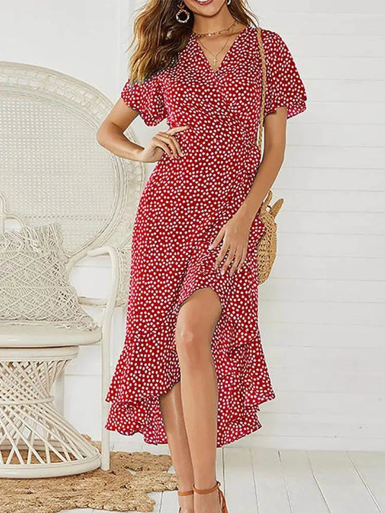 🌿 Robe Longue Bohème Élégance Fleurie – Évasion Chic