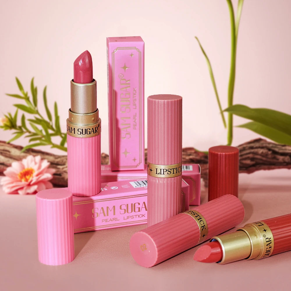Rouge à Lèvres Pailleté Nude Rosé Waterproof – Effet Glossy Diamant & Lèvres Pulpeuses