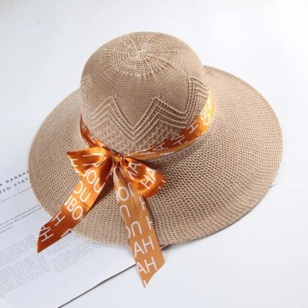 Chapeau de Plage Femme Élégant – Capeline en Paille avec Nœud | Protection Solaire Été 2026