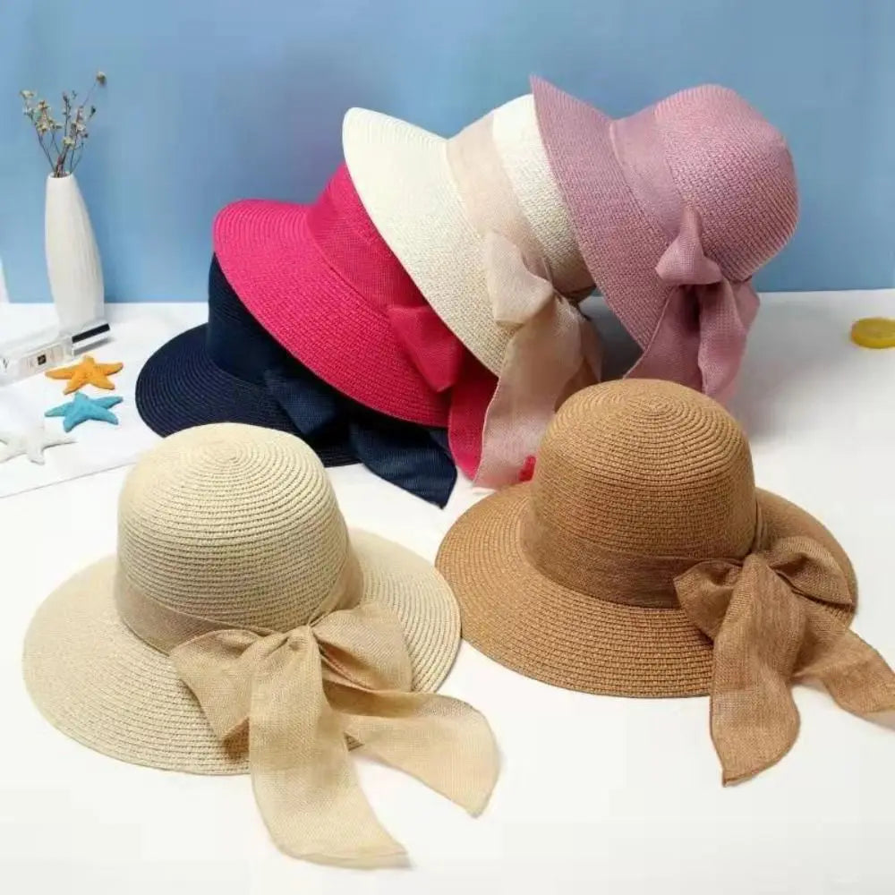 Chapeau de Plage Femme Élégant – Capeline en Paille avec Nœud | Protection Solaire Été 2026