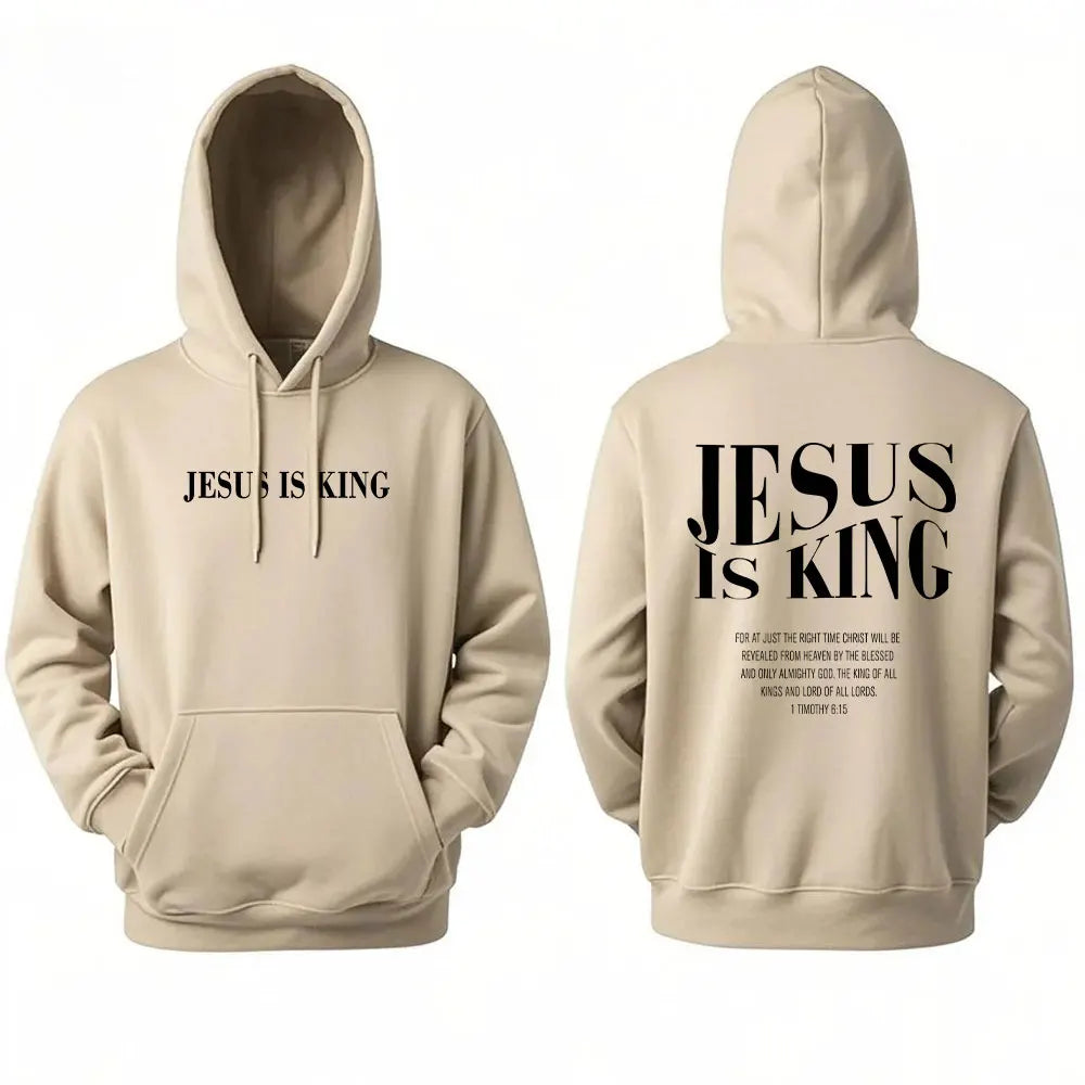 Sweat à capuche femme “JESUS IS KING” – Hoodie chrétien fashion | Hope And Light Girlz