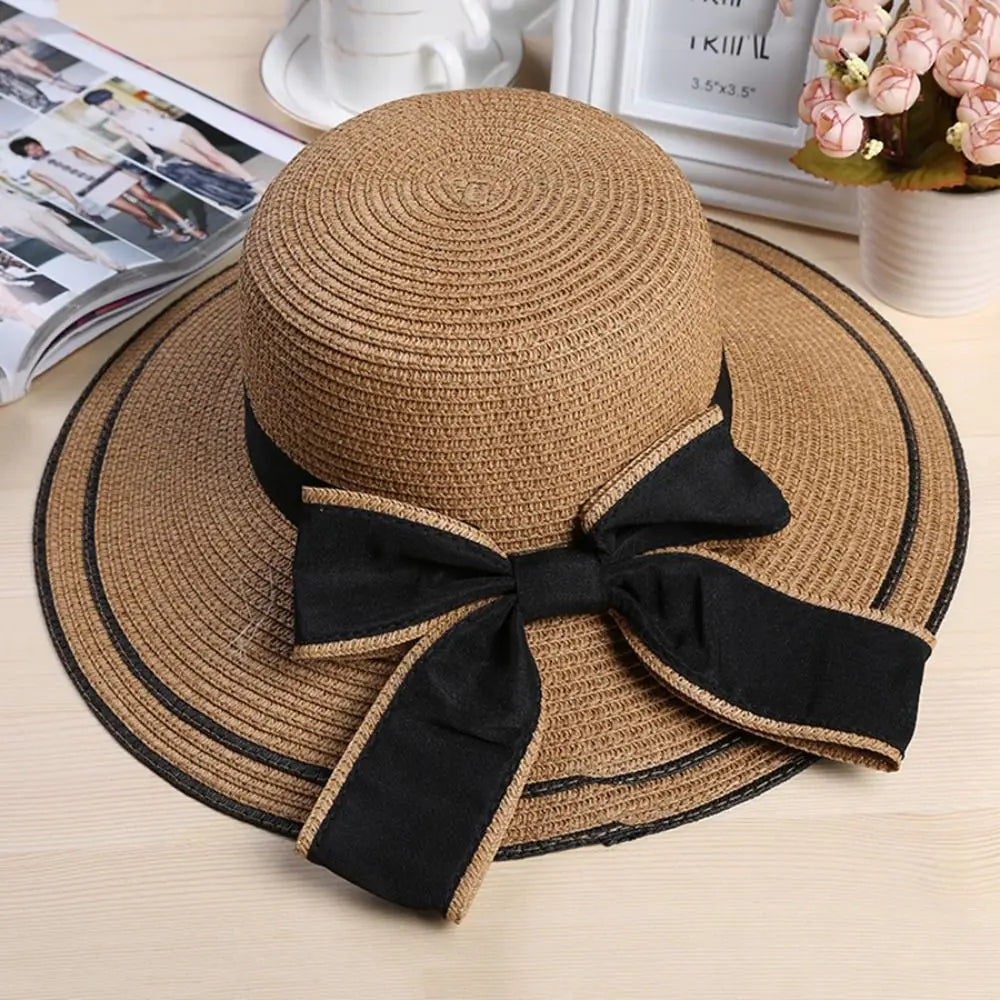 Chapeau de Plage Femme Élégant – Capeline en Paille avec Nœud | Protection Solaire Été 2026