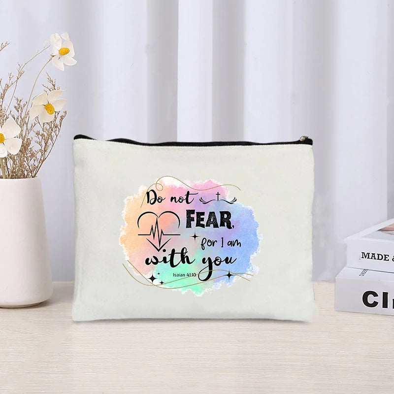 Trousse chrétienne “Appelle le Seigneur et sois sauvée” | Pochette Foi & Espérance – Makeup Bag / Organisateur chrétien