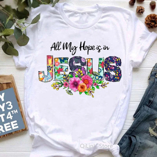 T-shirt chrétien femme – Jésus-Christ & Foi | 20 motifs au choix | Hope & Light Girlz