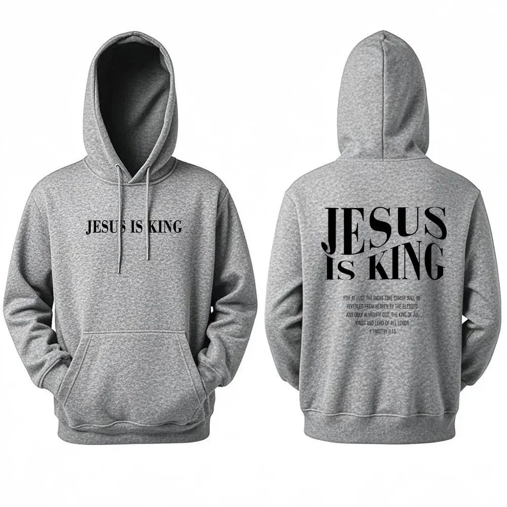 Sweat à capuche femme “JESUS IS KING” – Hoodie chrétien fashion | Hope And Light Girlz