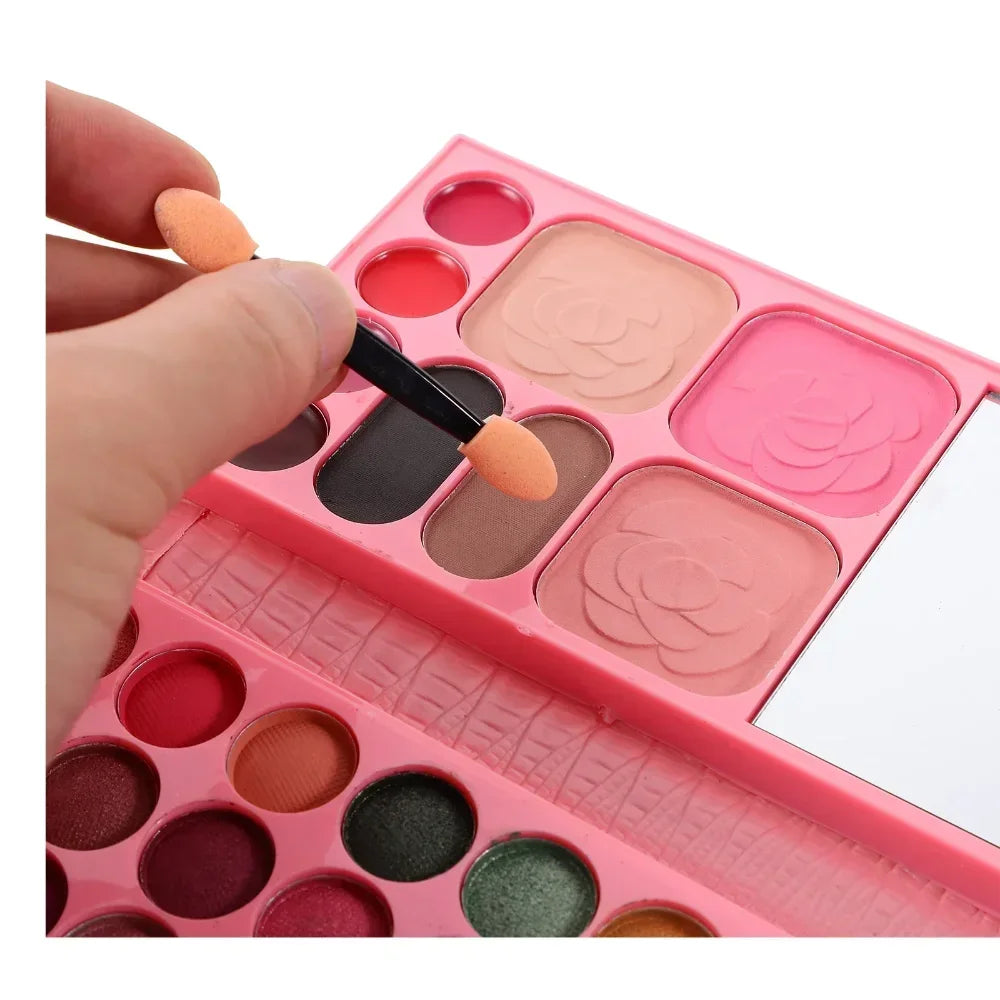 🎨 Palette Maquillage Complète 33 Couleurs – Fards, Blush & Gloss avec Miroir Intégré
