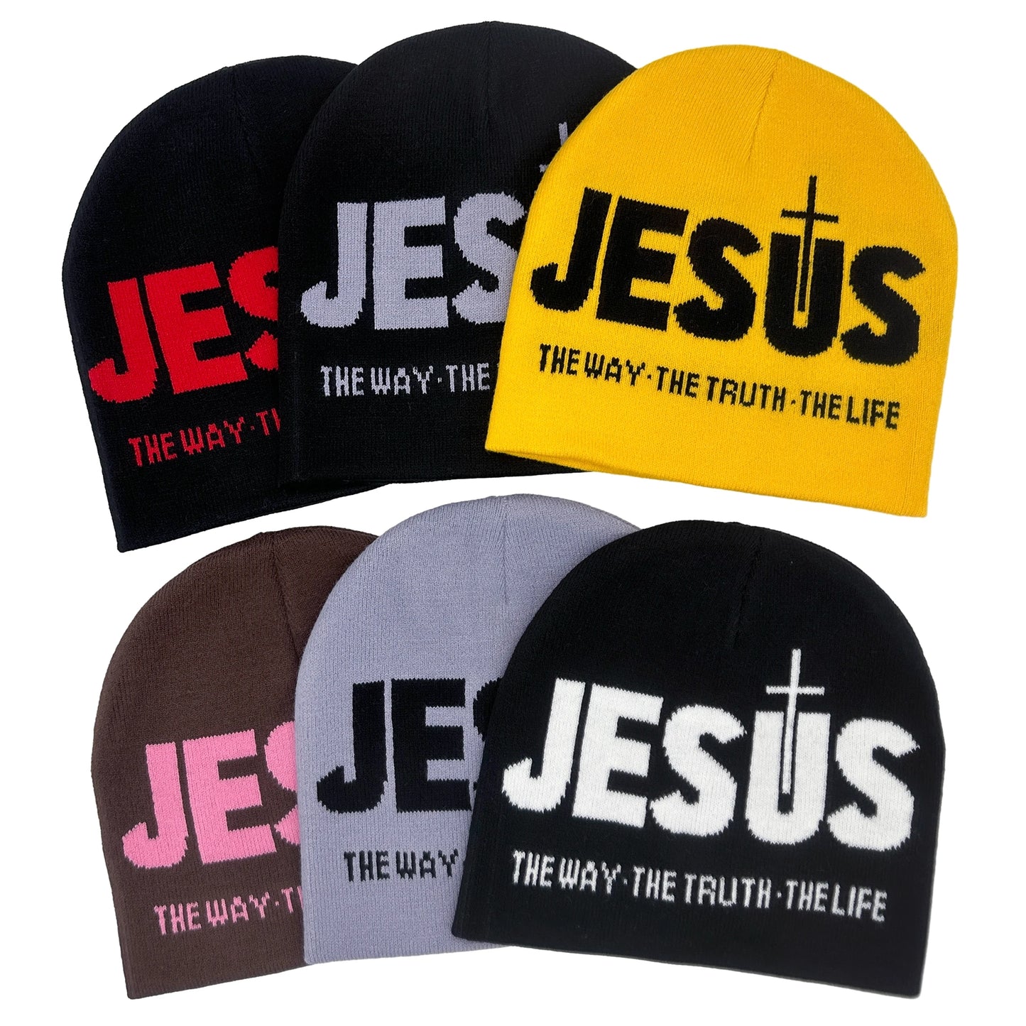🧢Bonnet chrétien JESUS – tricot élastique unisexe | The Way The Truth The Life | Style sportswear