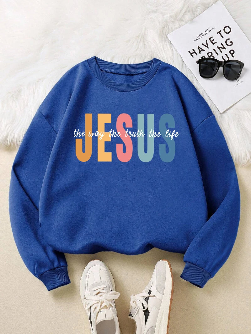 Sweat “JESUS — The Way, The Truth, The Life” – 12 Couleurs – Pull Chrétien Confort & Style