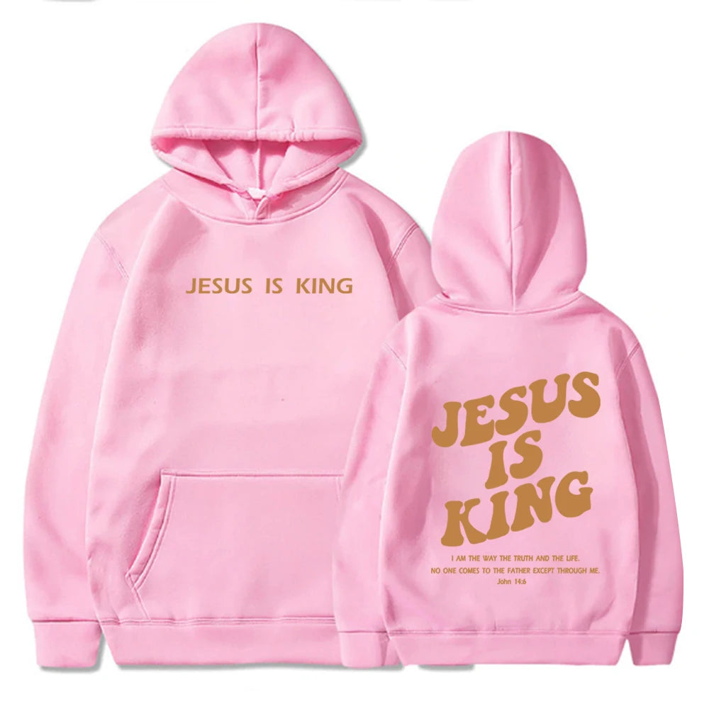 🏷️Sweat à Capuche “Jesus Is King” – Hoodie Chrétien Unisexe du S au 4XL | Collection Foi & Style