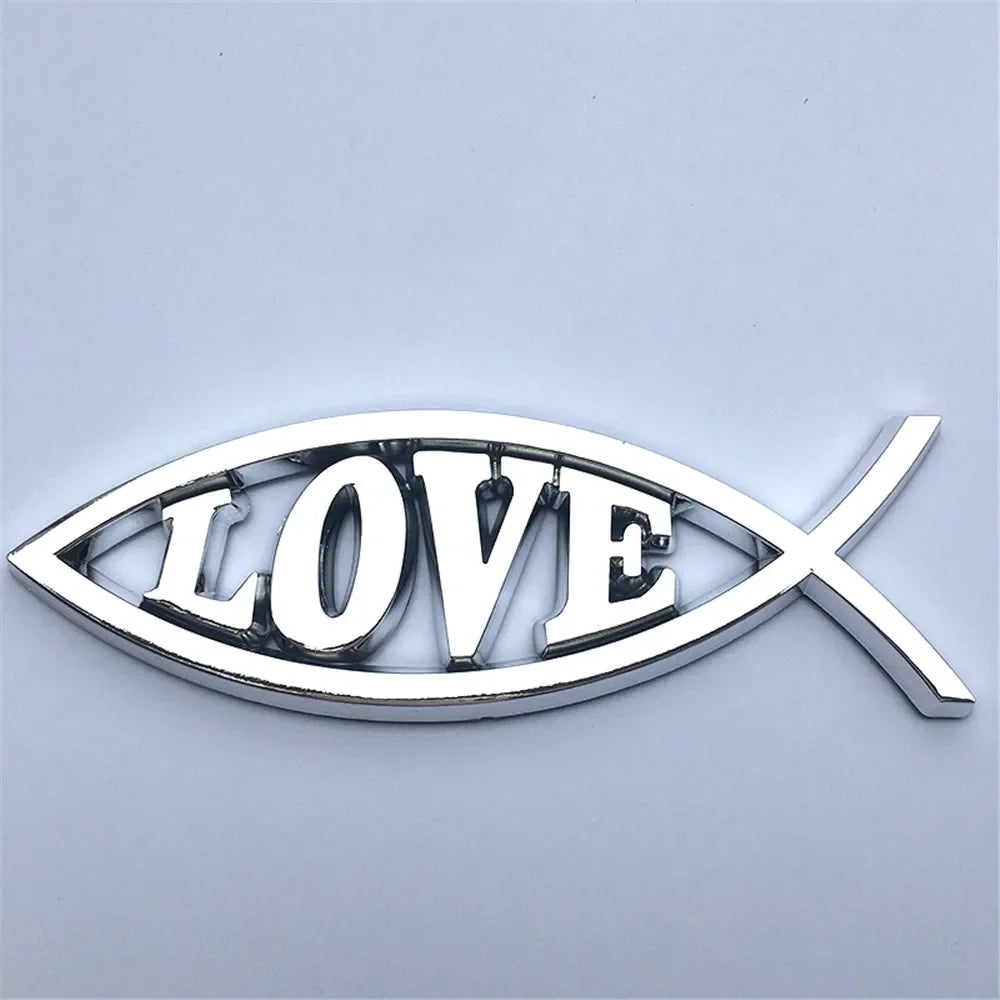 Sticker Voiture Ichthus – Famille & Croix