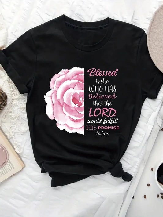 🩷 T-shirt Femme Chrétien “Blessed – Lord Promise” | Style Faith & Fashion du S au 4XL