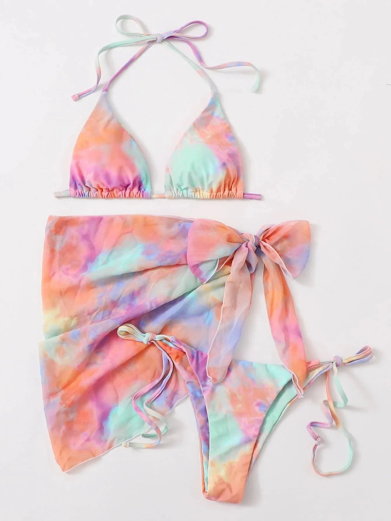 Maillot de Bain 4 Pièces Femme | Bikini avec Jupe et Top Assorti
