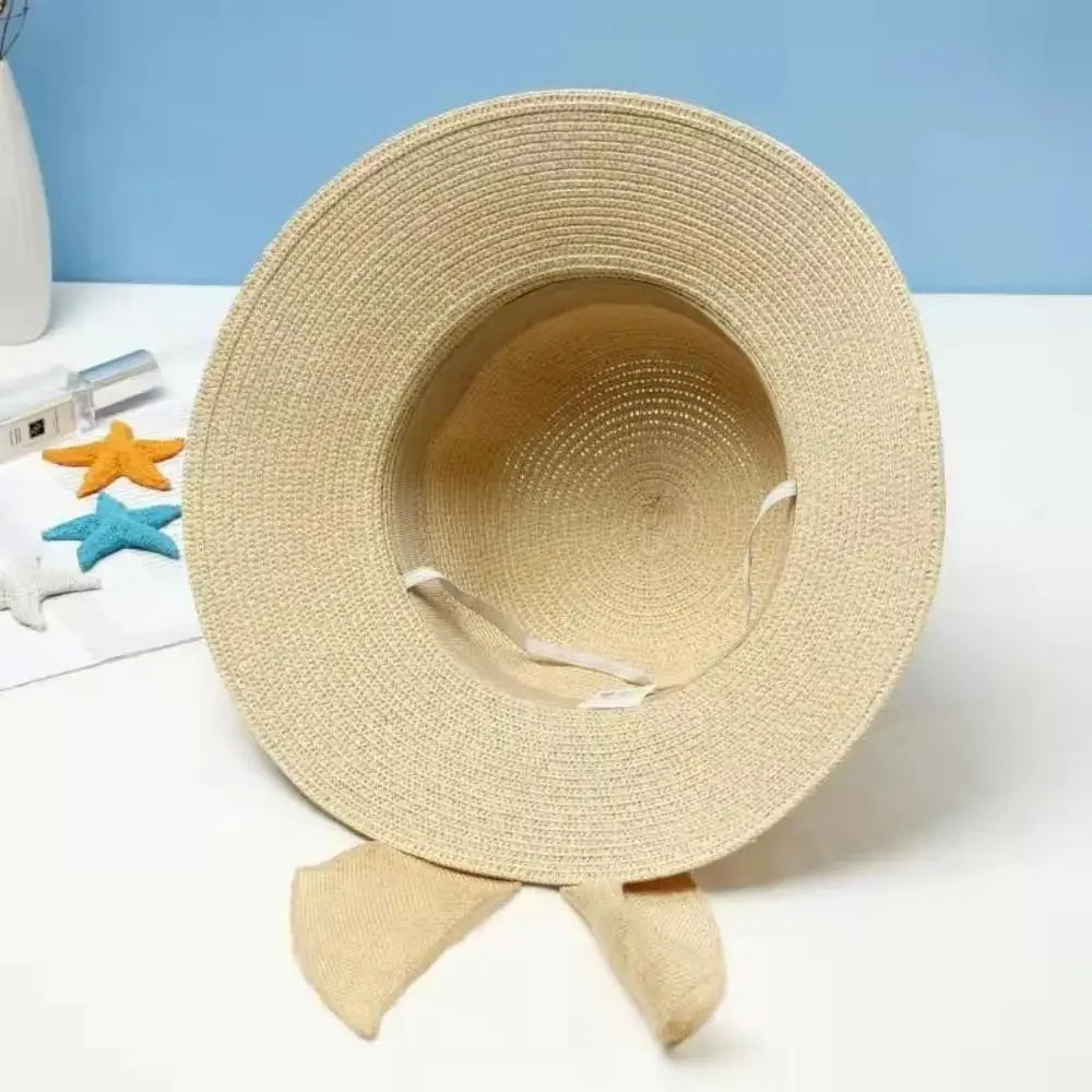 Chapeau de Plage Femme Élégant – Capeline en Paille avec Nœud | Protection Solaire Été 2026