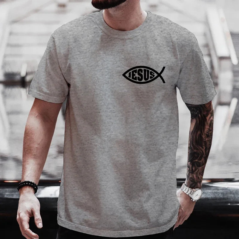 Tee-shirt Mixte “JESUS Fish” — Foi simple, style puissant