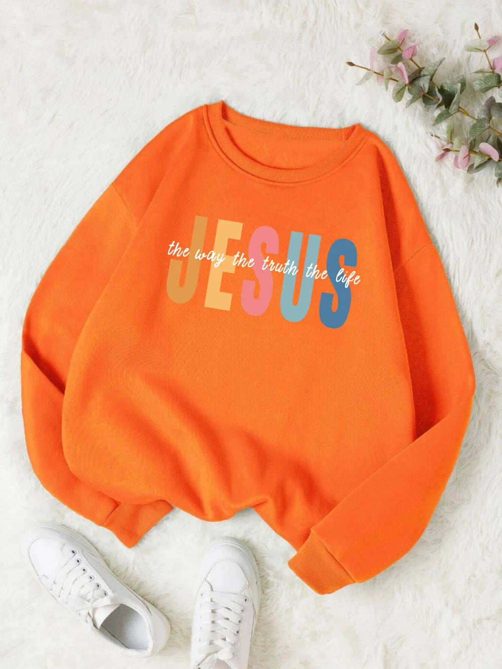 Sweat “JESUS — The Way, The Truth, The Life” – 12 Couleurs – Pull Chrétien Confort & Style
