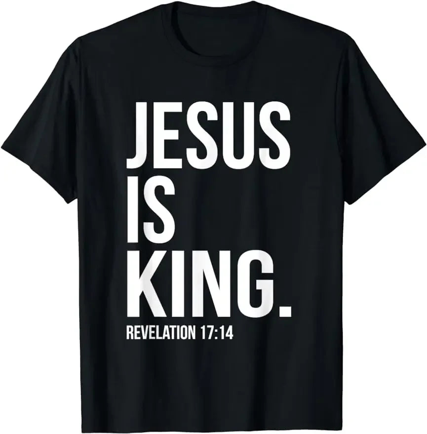T-Shirt Chrétien Homme “Jesus Is King / Jesus Loves You” – Tee Shirt Foi & Streetwear – Du S au 4XL