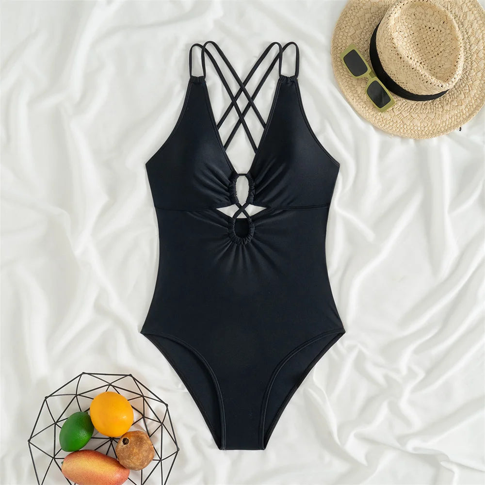 Maillot de Bain Une Pièce Glamour Dos Croisé | Hope & Light Girlz