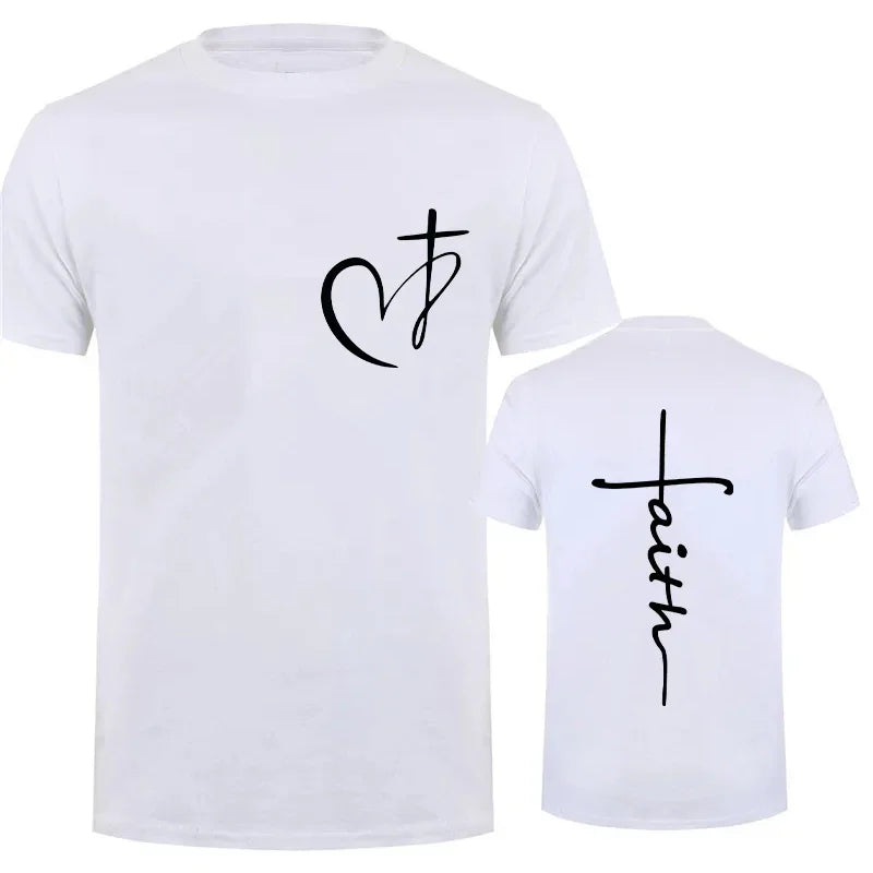 T-shirt chrétien femme « Faith » – Croix dorée ou argentée | Hope & Light Girlz