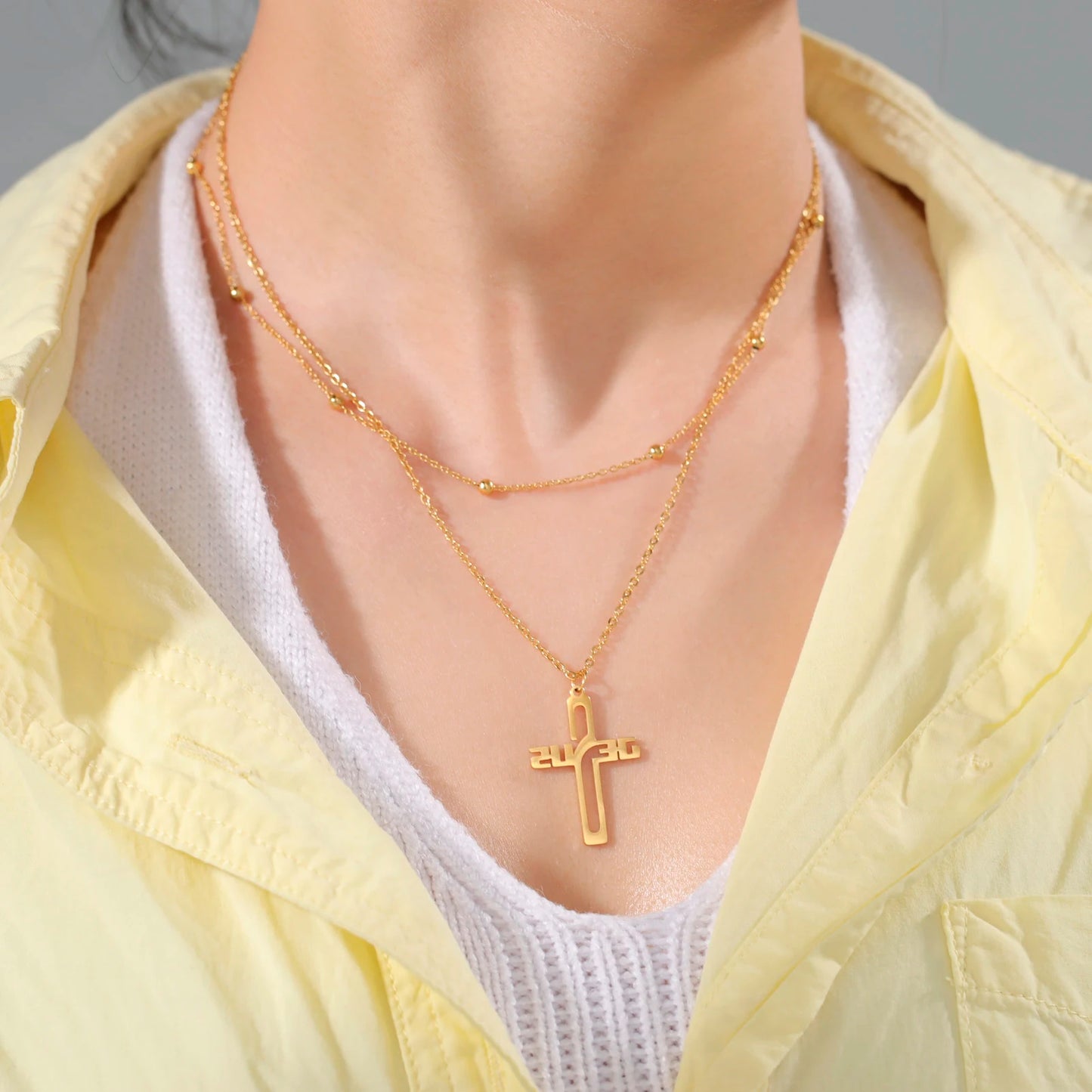 Collier Croix « Jesus » – Acier Inoxydable
