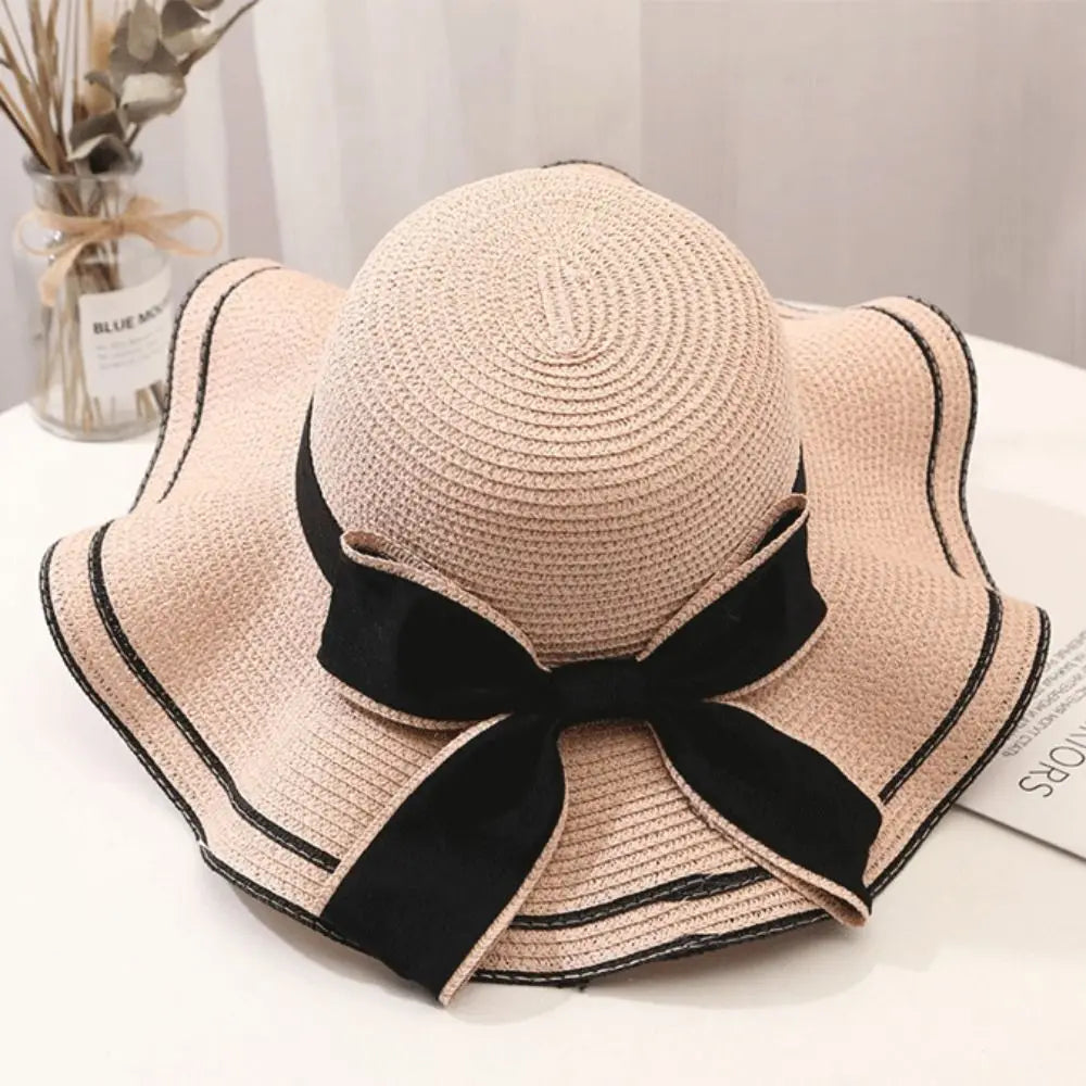 Chapeau de Plage Femme Élégant – Capeline en Paille avec Nœud | Protection Solaire Été 2026