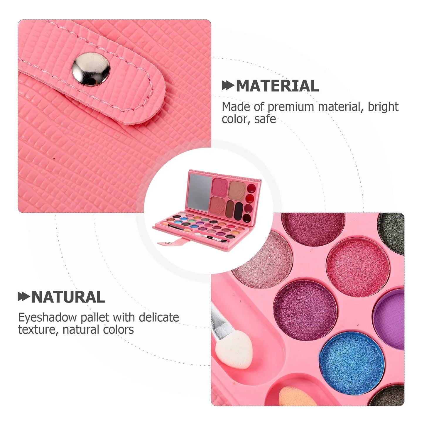 🎨 Palette Maquillage Complète 33 Couleurs – Fards, Blush & Gloss avec Miroir Intégré