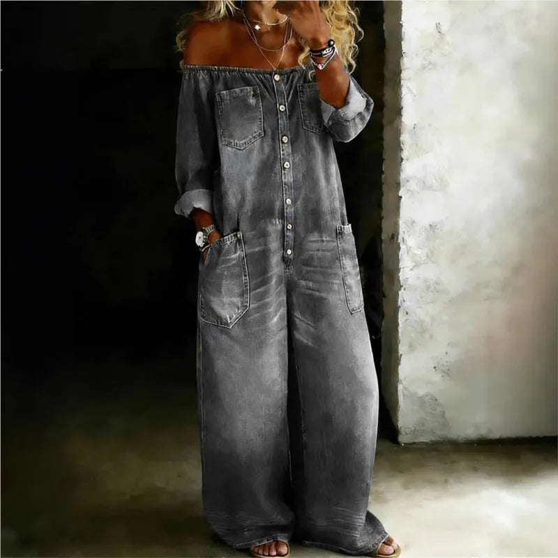 Combinaison Jean Oversize Femme Bohème Chic – Coupe Loose Wide Leg | Hope & Light Girlz