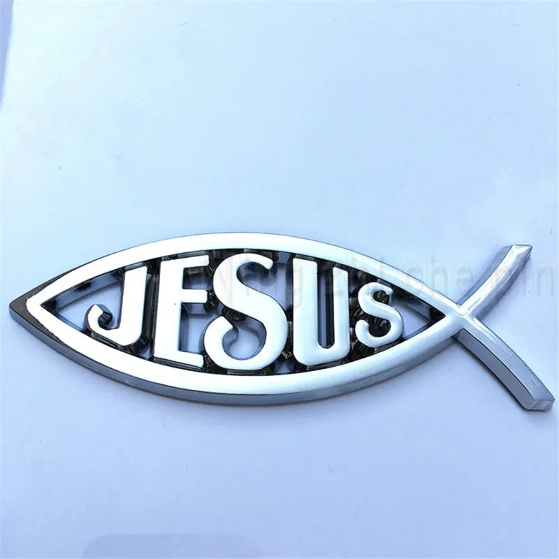 Sticker Voiture Ichthus – Famille & Croix
