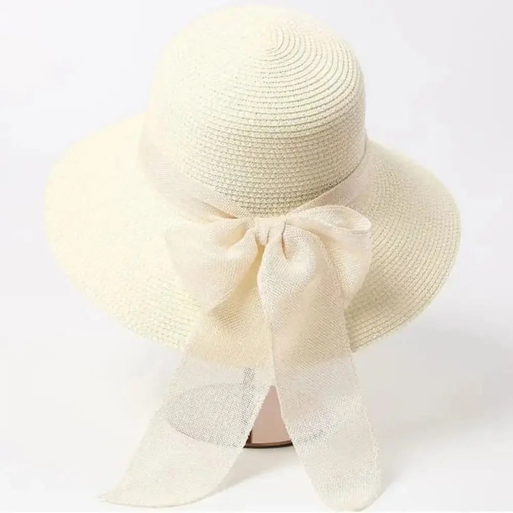 Chapeau de Plage Femme Élégant – Capeline en Paille avec Nœud | Protection Solaire Été 2026