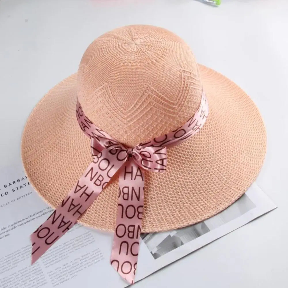 Chapeau de Plage Femme Élégant – Capeline en Paille avec Nœud | Protection Solaire Été 2026