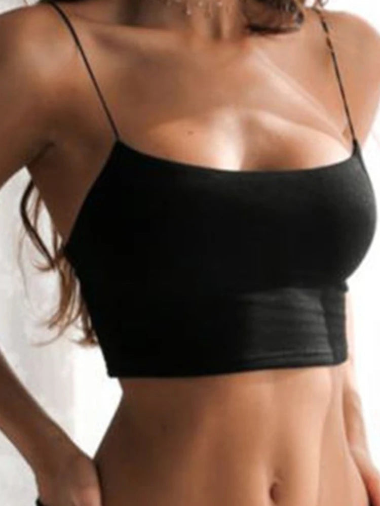 Crop Top Femme Basic Été | Débardeur Court Bretelles Fines – Hope & Light Girlz