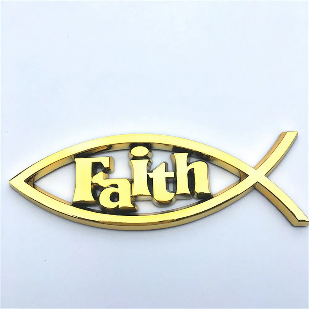 Sticker Voiture Ichthus – Famille & Croix