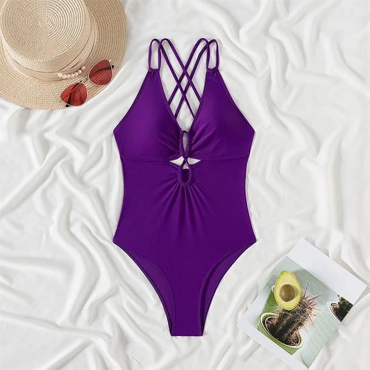 Maillot de Bain Une Pièce Glamour Dos Croisé | Hope & Light Girlz