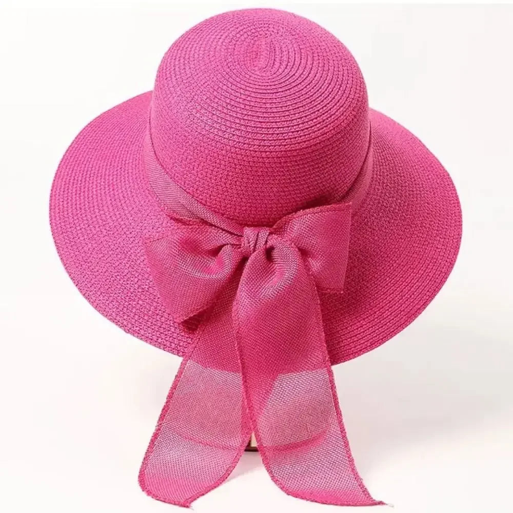 Chapeau de Plage Femme Élégant – Capeline en Paille avec Nœud | Protection Solaire Été 2026