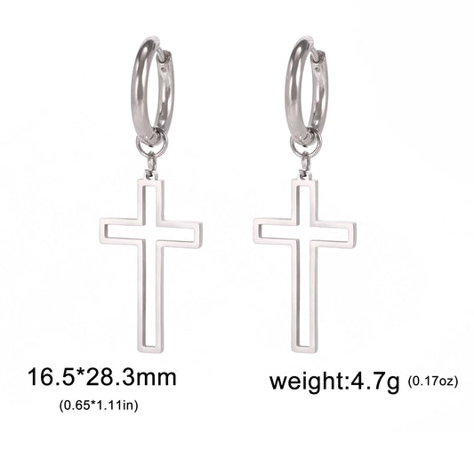 Boucles d’oreilles croix en acier inoxydable – Foi et élégance | Hope & Light Girlz