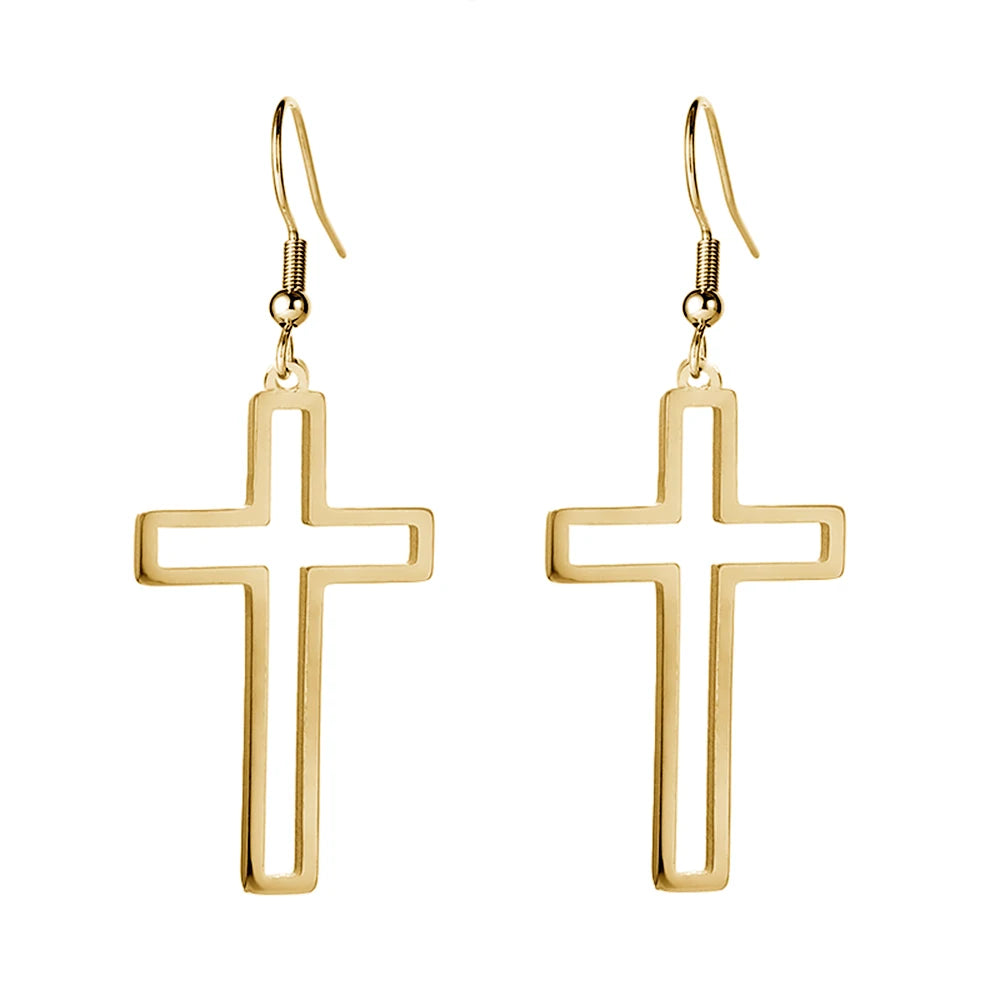 Boucles d’oreilles croix en acier inoxydable – Foi et élégance | Hope & Light Girlz